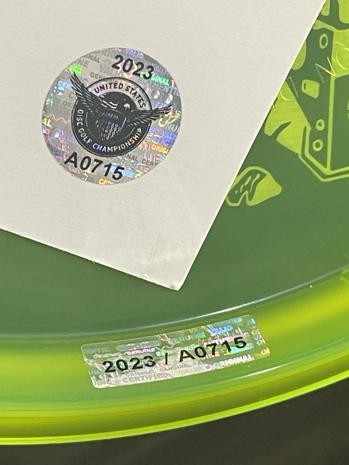 Innova Disc Golf Neon Yellow Colored 2023 USDGC CHAMP ROC HOLE 7 Zuca Cart 180g - Image 4 of 4