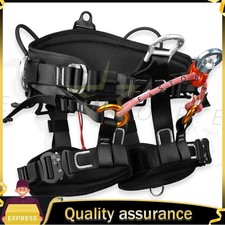 S M Black Tree Climbing Sit Harness Arborist Saddle Original Quality Goods