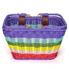Kids Bike Basket - Front Bicycle for Girls Handmade Woven Wicker Baskets