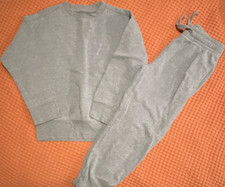 Gray kids Sweatsuit Set, Sweatshirt Pants, Elastic Waist, Crew Neck