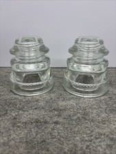 Vintage Hemingray 45 Made In USA 85 Glass Insulator Clear Lot of 2