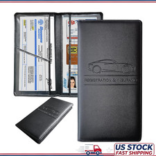 Black Glove Box Organizer Car Registration And Insurance Card Holder Keeps