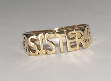 9ct Yellow Gold SISTER Ring Size I