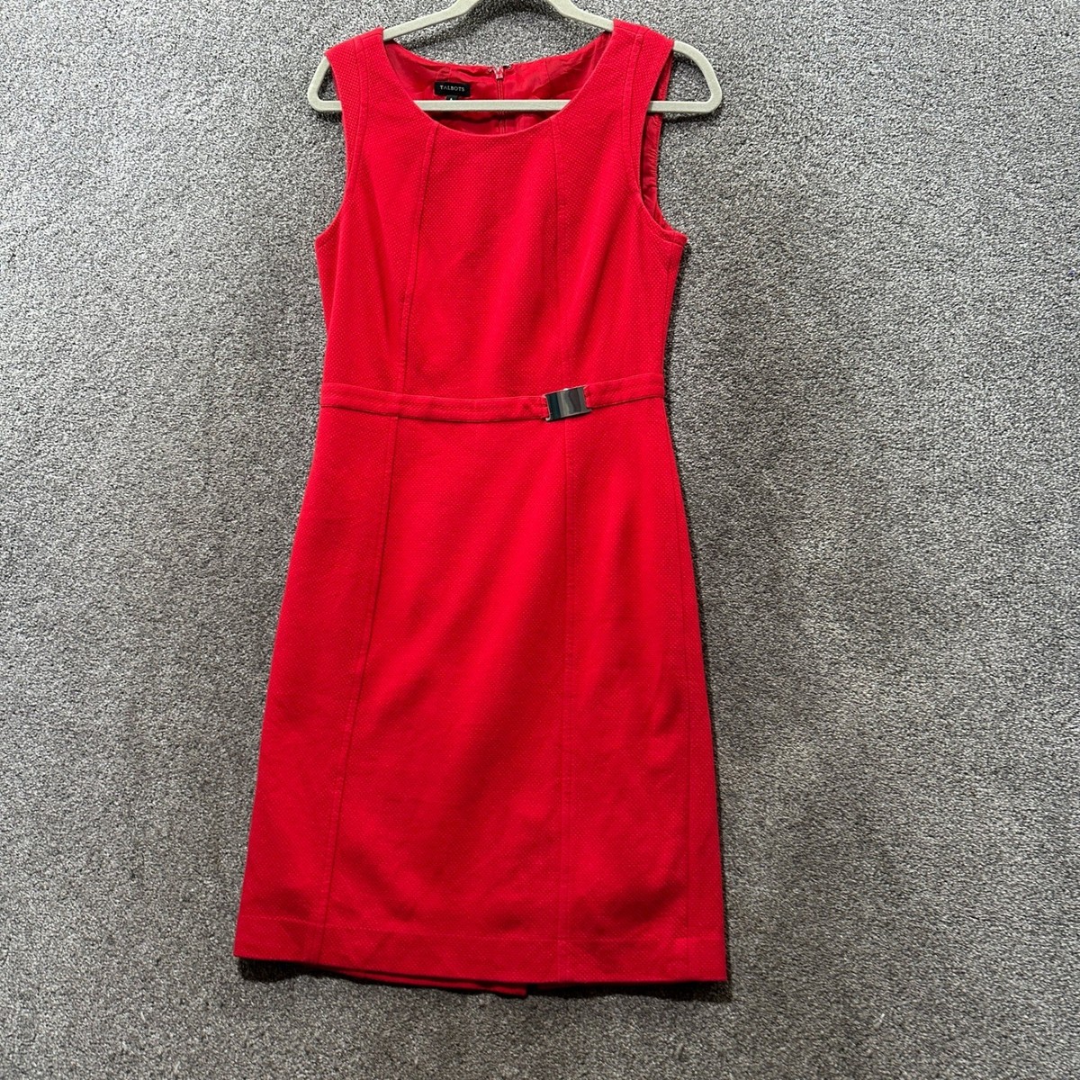 talbots red dress Vintage Talbots Red Floral Dress | Size 18 | Large XL | Belted | Pockets