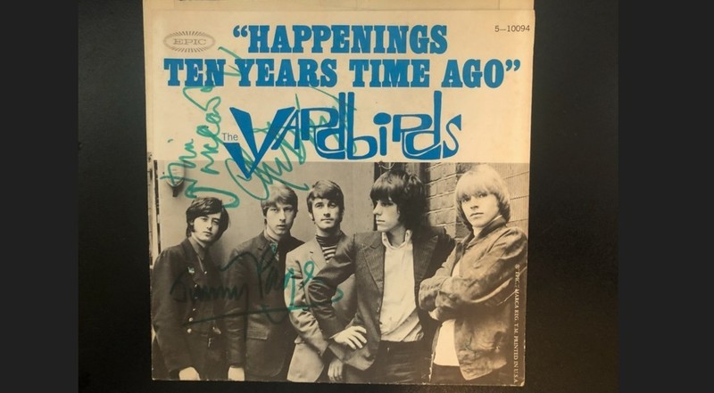 Yardbirds autographed record sleeve signed December 4th 1966, Lima, Ohio