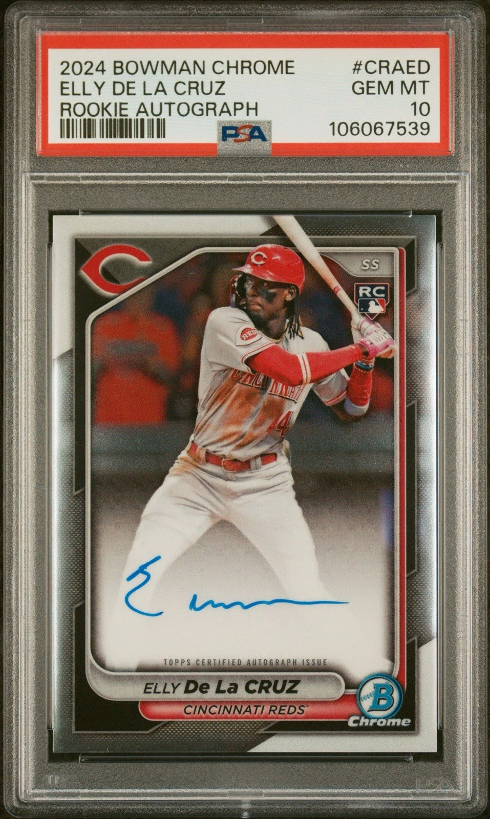Deal for 2024 Bowman Chrome Elly De La Cruz Rookie Auto PSA 10