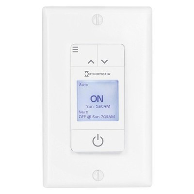 7 Day Programmable Automatic Astronomic Timer With Large Lcd White Finish
