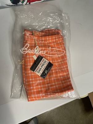 Nos Beeline Fashions Orange Plaid Pants Womens Size 17/18 Vintage 60-70's+tags