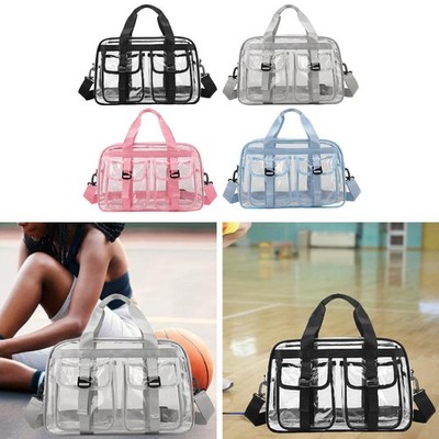 PVC transparente Tragetasche vielseitige Schultertasche für Fitness Stadion Sport Events