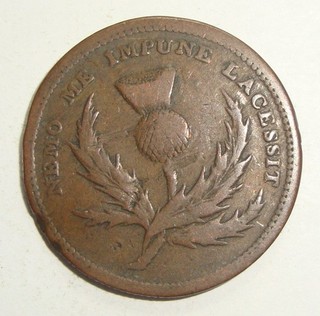 'PAYABLE AT THE STORE OF J BROWN' HALIFAX NOVA SCOTIA CANADA HALF PENNY TOKEN