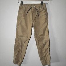 Gap Kids Boys Khaki Tan Beige Drawstring Jogger Pants M Twill