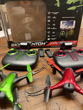 Syma Sky Phantom FPV Quadcopter Lot 2 Drones 2 Controllers Batteries Charger