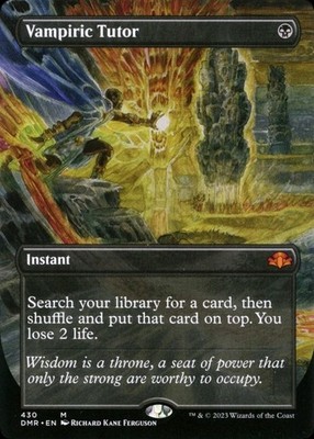 Vampiric Tutor (Borderless) Dominaria Mtg Playtest Copy