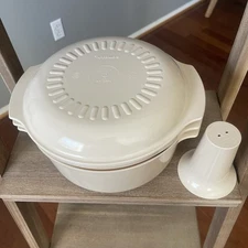 Tupperware Vintage Microwave Stack Cooker Bowl Set 3 Qt, 1 3/4 Qt with Lid &Cone