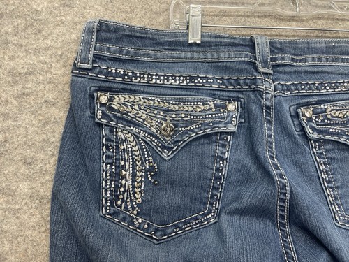 Miss Me Jeans Gr. 36 Easy Boot Bootcut Pattentaschen Glitzer dicke Nähte - Bild 13 von 17