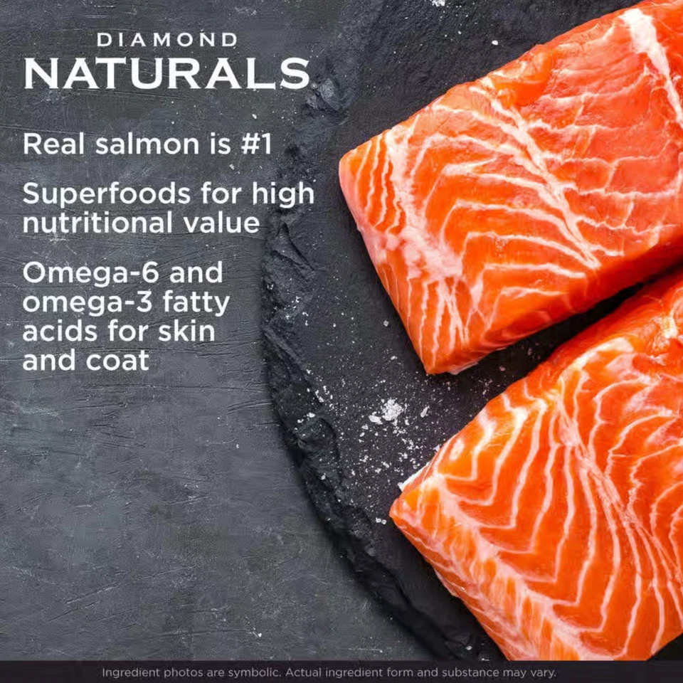 Diamond Naturals Piel y Abrigo Todas las Etapas de la Vida Salmón y Patata Fórmula Seco Perro Foo Foto 4 de 4