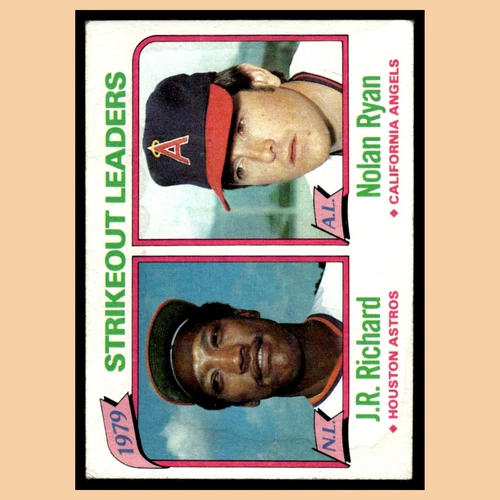 J.R. Richard Nolan Ryan #206 1980 Topps Houston Astros/California Angels Card NM