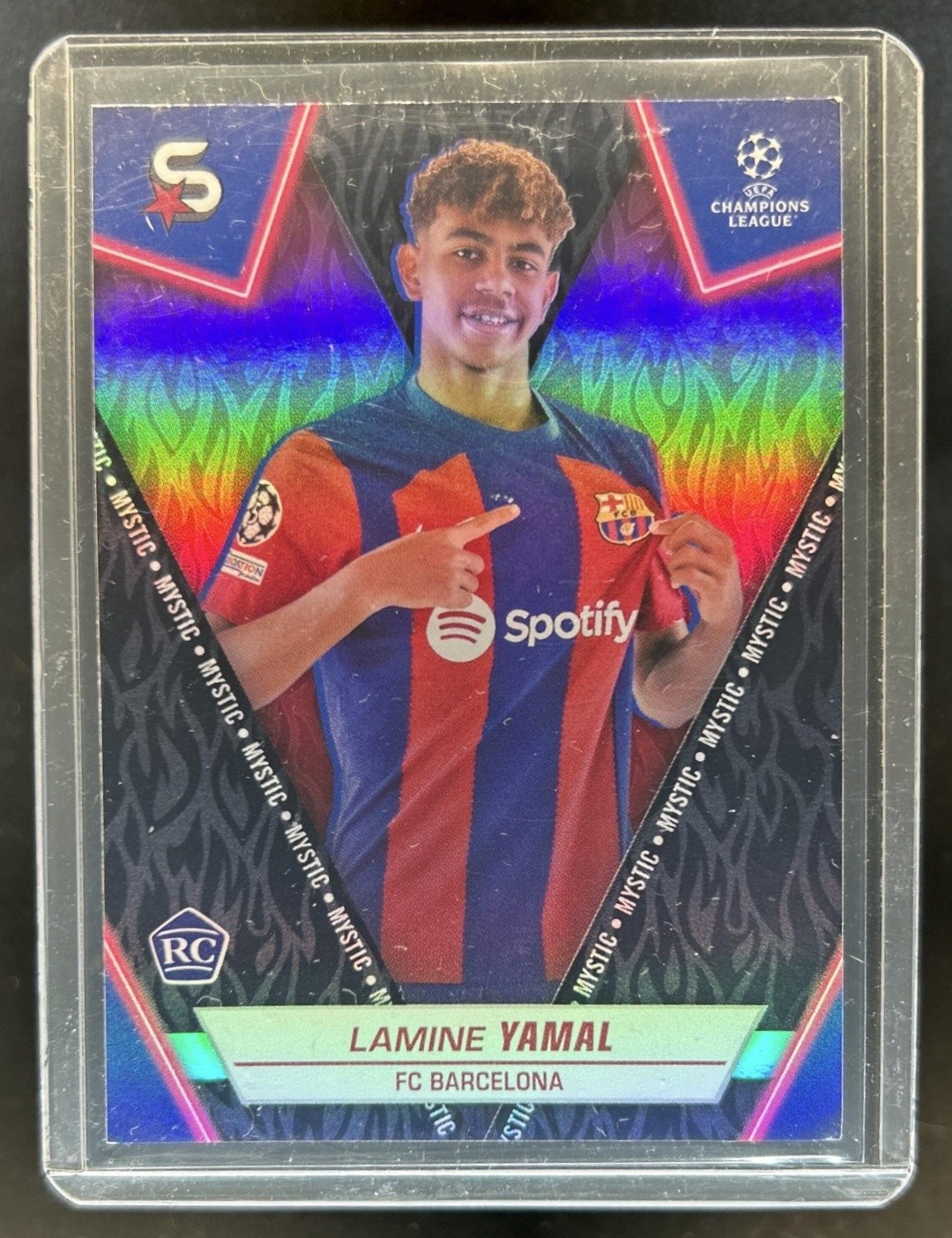 2023-24 Topps UEFA Superstars Lamine Yamal RC Mystic Rookie #48 Barcelona