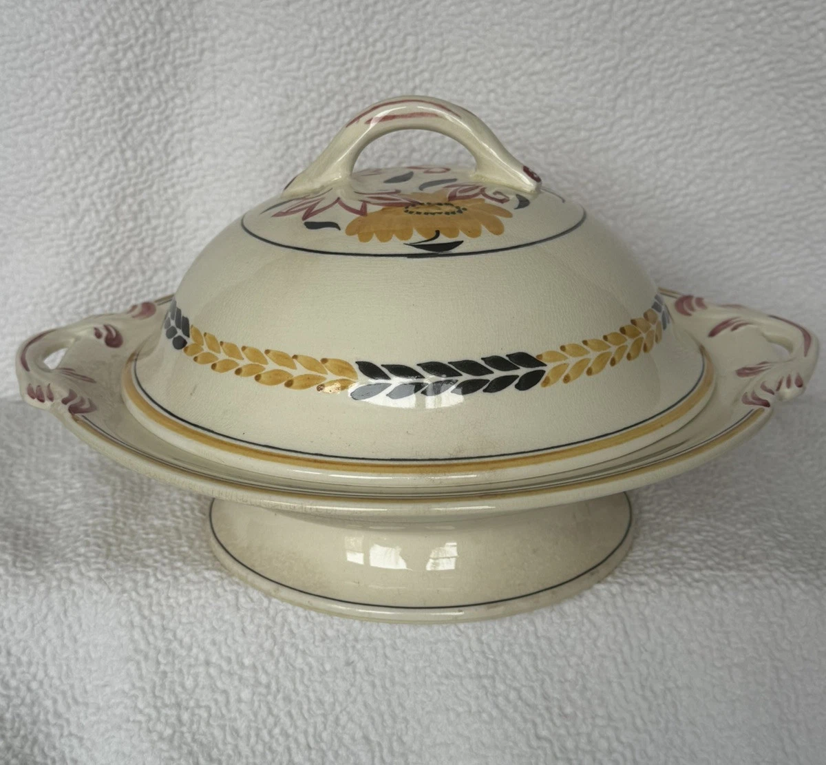 Old English Baker And Co Round Covered Butter Dish Cheese Cloche 11 X 6