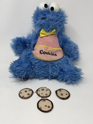 Sesame Street Play With Me COOKIE MONSTER 1980 Knickerbocker plush With COOKIES