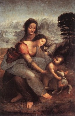 Leonardo_da_Vinci_Die_Jungfrau_und_Kind_mit_St_Anne A1-A4 Poster Kunst Gemälde Ma