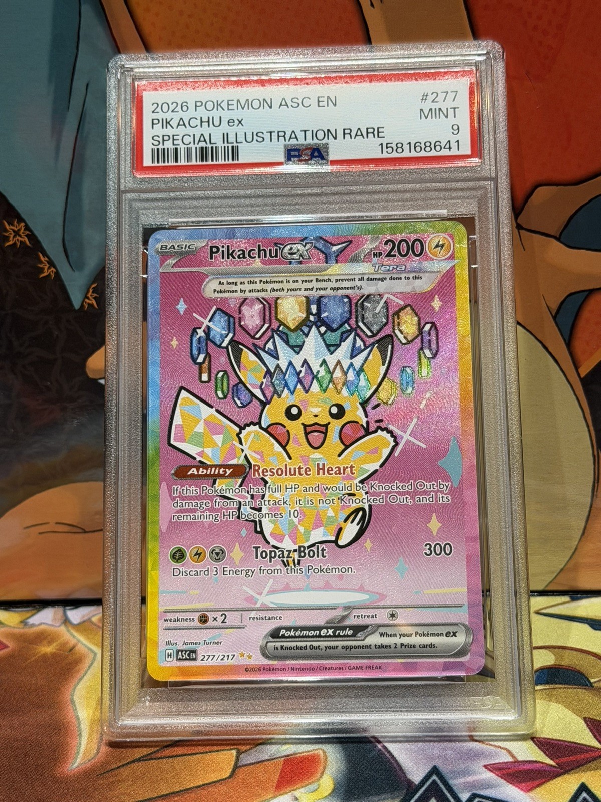 The Pokémon Company Pikachu ex 277/217 Me: Ascended Heroes SIR Holo EN PSA 9