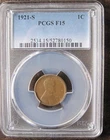 1921-S Lincoln Wheat Penny One Cent PCGS  F15