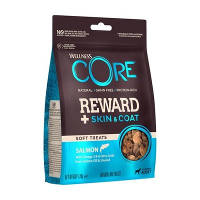Wellness CORE Reward+ Haut & Fell 170g Lachs Hundeleckerli getreidefrei