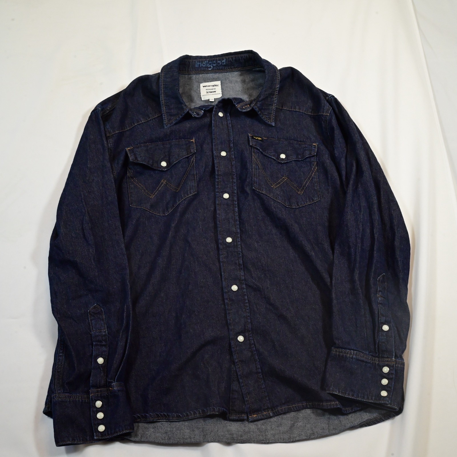 Wrangler Shirt Mens Medium Black Textured Retro Western Pearl Snap Rodeo Ranch