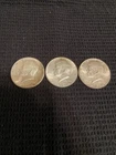 Kennedy 1964 Silver Half Dollar Coins Lot of 3, 0.9 Fineness, 50C