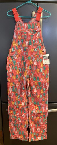 Duluth Trading Heirloom Gardening Overalls Christmas Tree Small 33” Inseam