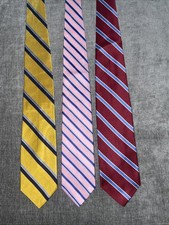 Lot Of 3 Brooks Brothers Silk Jacquard REPP Striped Ties - Men's Neckties AN 
