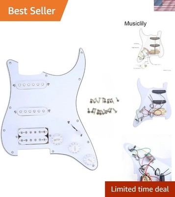 11 Hole SSH Prewired Strat Loaded Pickguard with Single Humbucker Pickups Set...