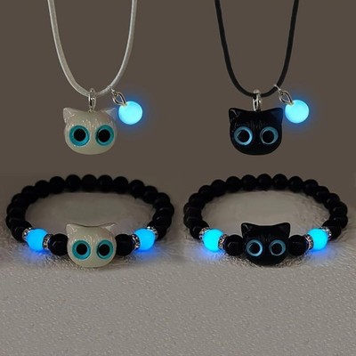 Gothic Black Cat Pendant Necklace Women Resin 3d Kitten Choker Jewelry Gift
