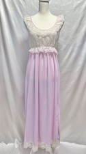 Vintage 1960s Lace Lingerie Maxi Dress Nightgown USA