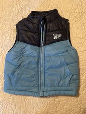 Reebok Boys Puffer Vest Size 18-24 Months Full Zip Blue