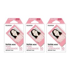 Fujifilm Instax Mini Pink Lemonade Film 10 Exposures 3 Pack
