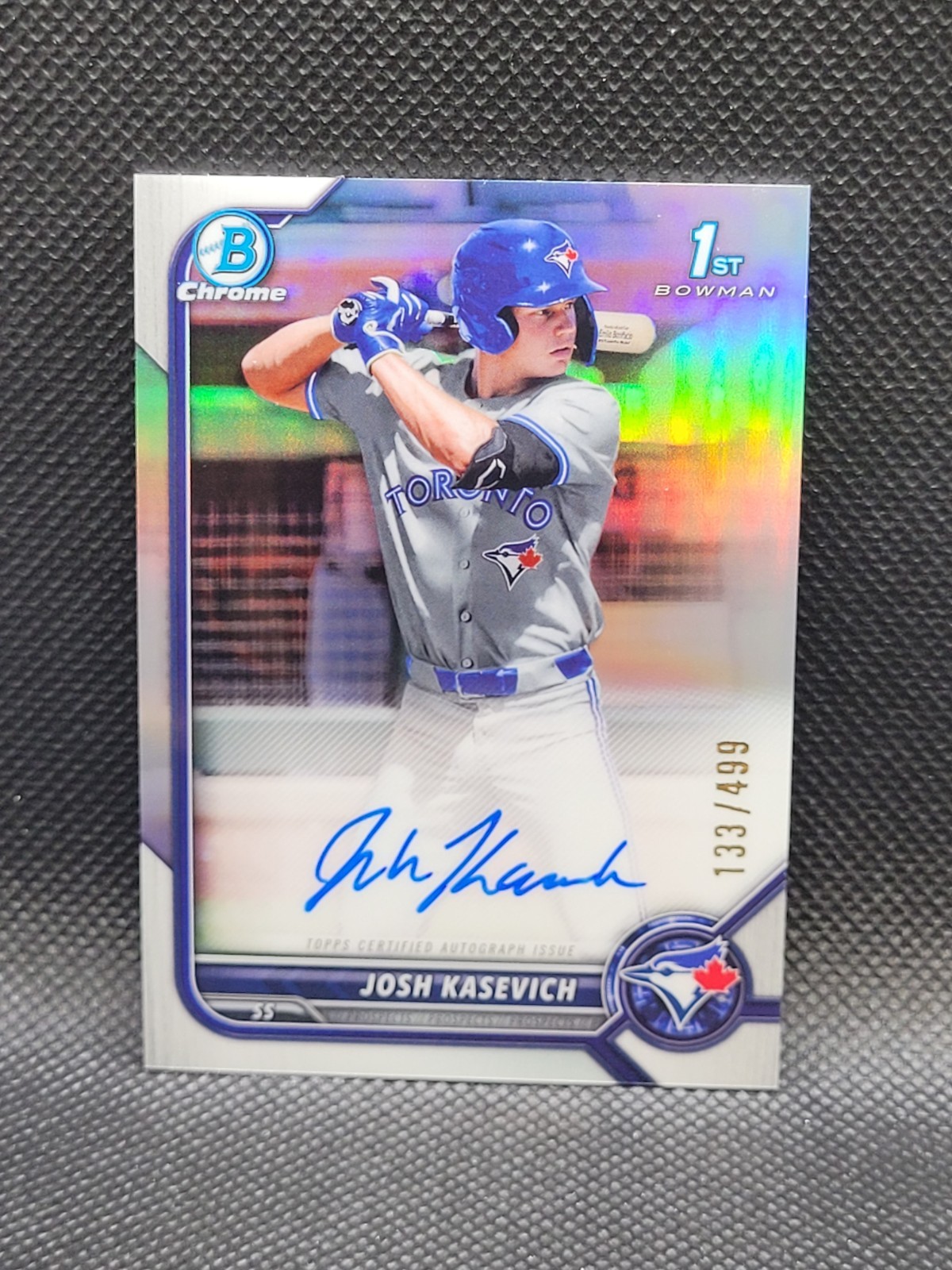 2022 Bowman Chrome Draft JOSH KASEVICH refractor auto 133/499 - RC - 1st - Jays