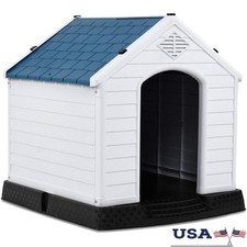 Medium Dog House Waterproof Elevated Floor Easy Assembly Outdoor Cat Feeding New