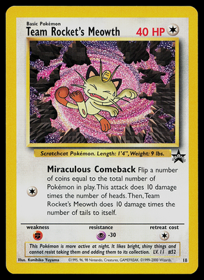 Pokemon Card - WoTC Black Star Promo Team Rocket's Meowth #18 LP