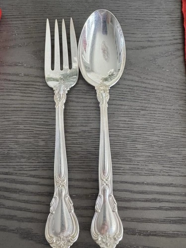 Gorham Chantilly Sterling  8.5"  151 gms  Serving Spoon and Fork Set