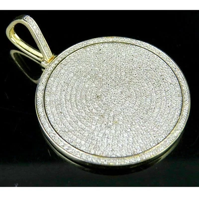 2,50Ct Lab Created Diamant Herren Medaillon Anhänger 14k Gelbgold vergoldet - Bild 1 von 4