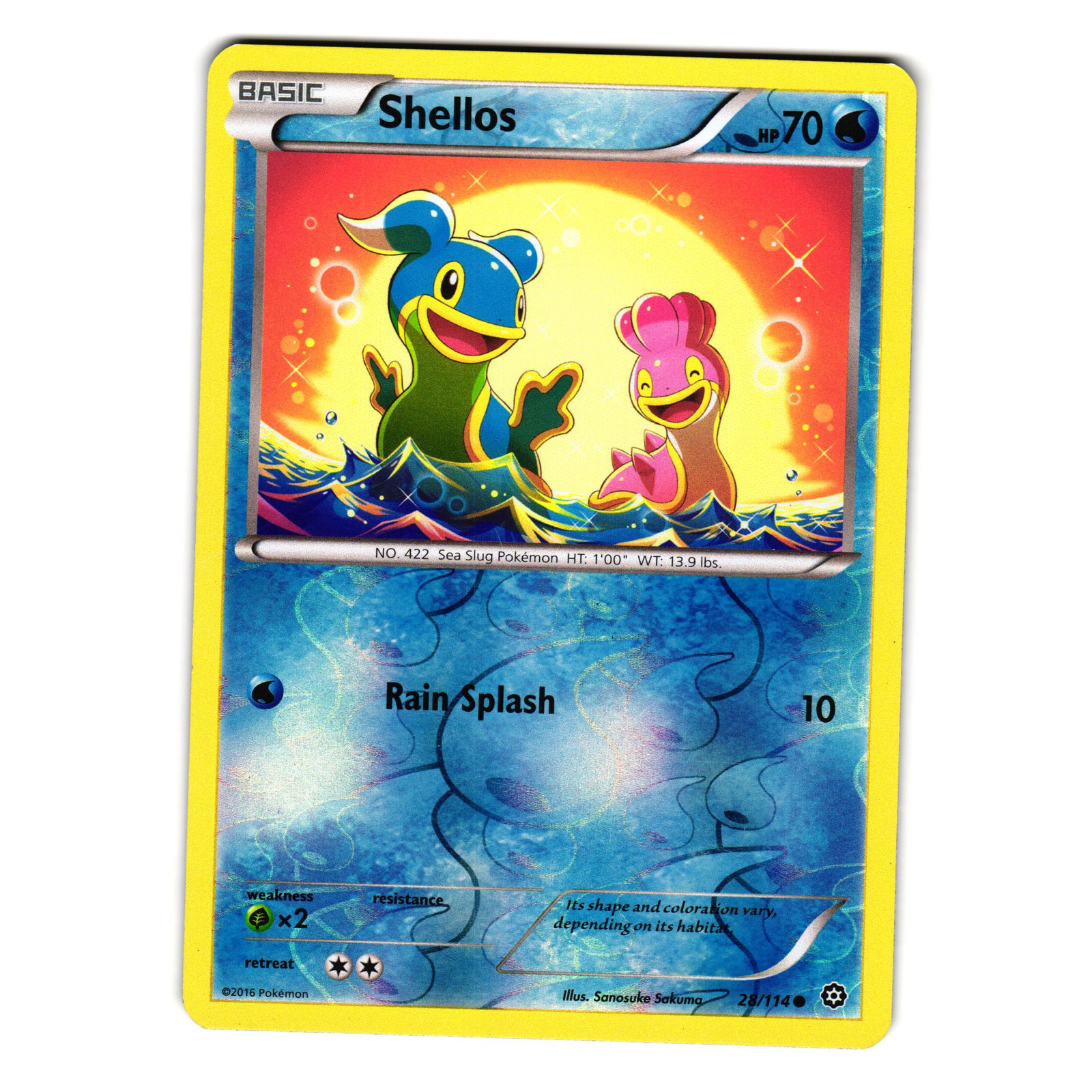 SHELLOS 28/114 REVERSE HOLO XY STEAM SIEGE POKEMON TCG