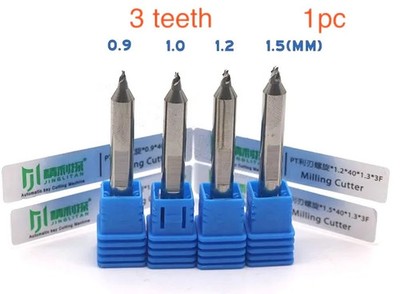 1pc Tungsten Steel 0.9 1.0 1.2 1.5MM Milling Cutter for key cut machine