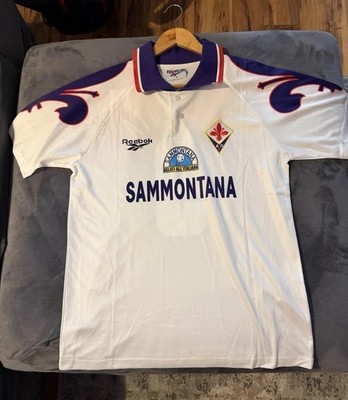 Reebok Fiorentina 95/96 Home Jersey M Purple - Rare Vintage Serie A Soccer
