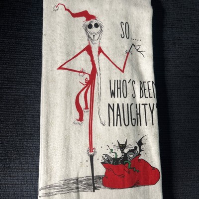 Disney Nightmare Before Christmas 2 Pk Kitchen Towels Who s Naughty?  Jack NWT