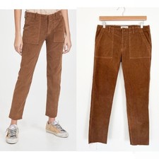 Nili Lotan Jenna Pants in Corduroy Chestnut Brown Size 4 FLAWED