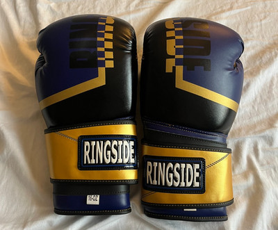 Ringside Bullet Sparring Boxing Gloves Gold/Blue 16oz