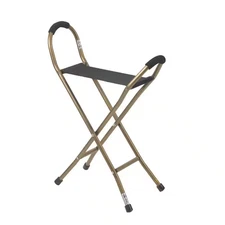 folding lightweight cane with sling style seat