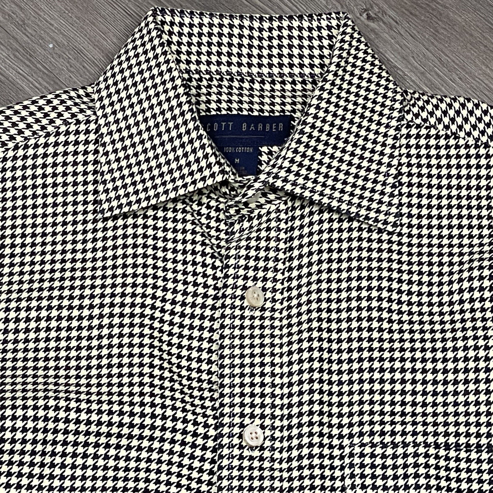 Scott Barber Houndstooth Button Down - image 5